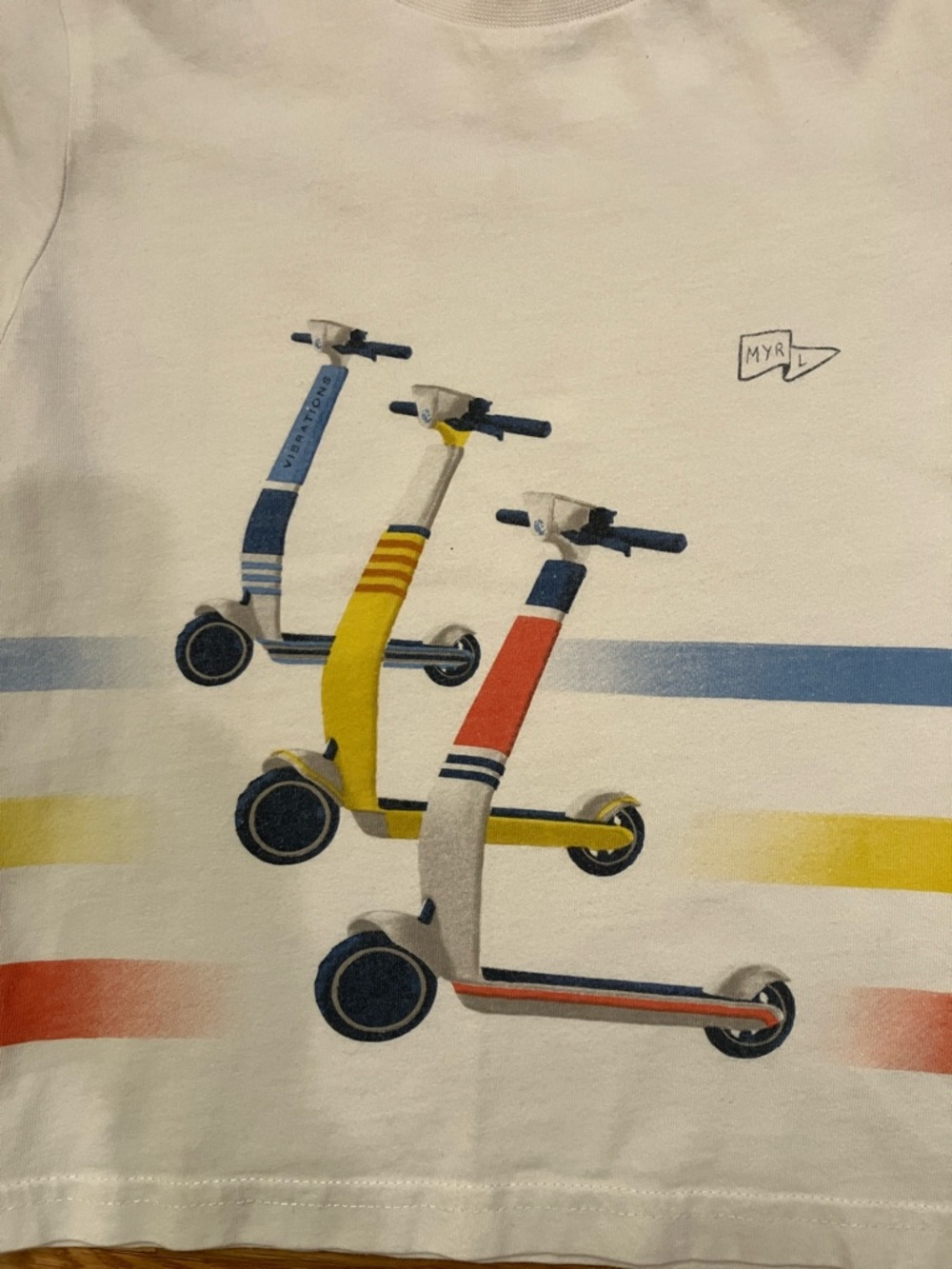 Mayoral 4T White Tee and Navy Shorts Set with Blue Yellow Red Accents - Picture 4 of 10